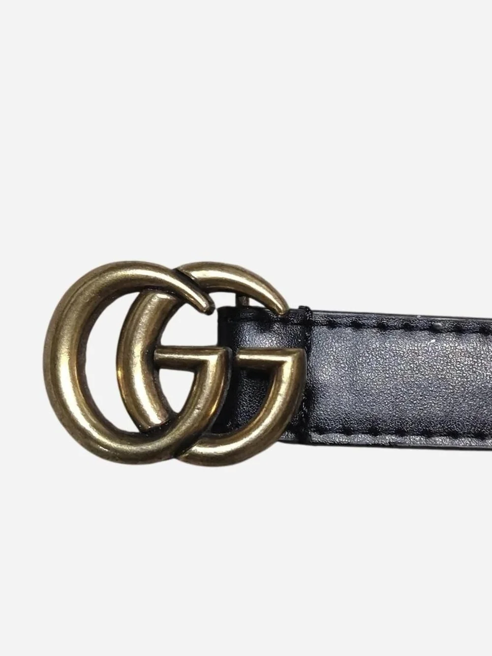 Gucci Black Leather Belt Bag with Antique Gold Double G Buckle